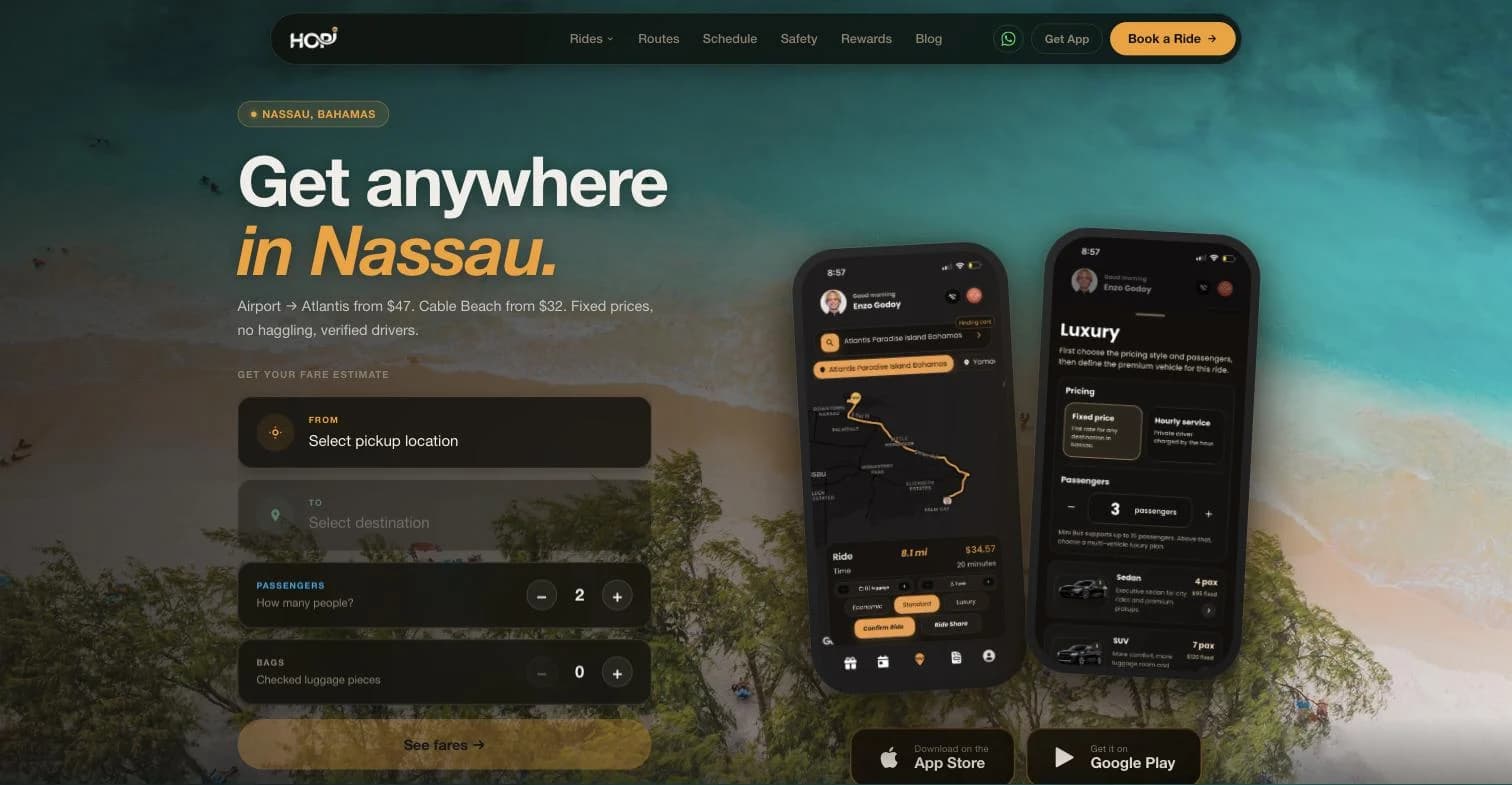 HOP Bahamas custom digital experience